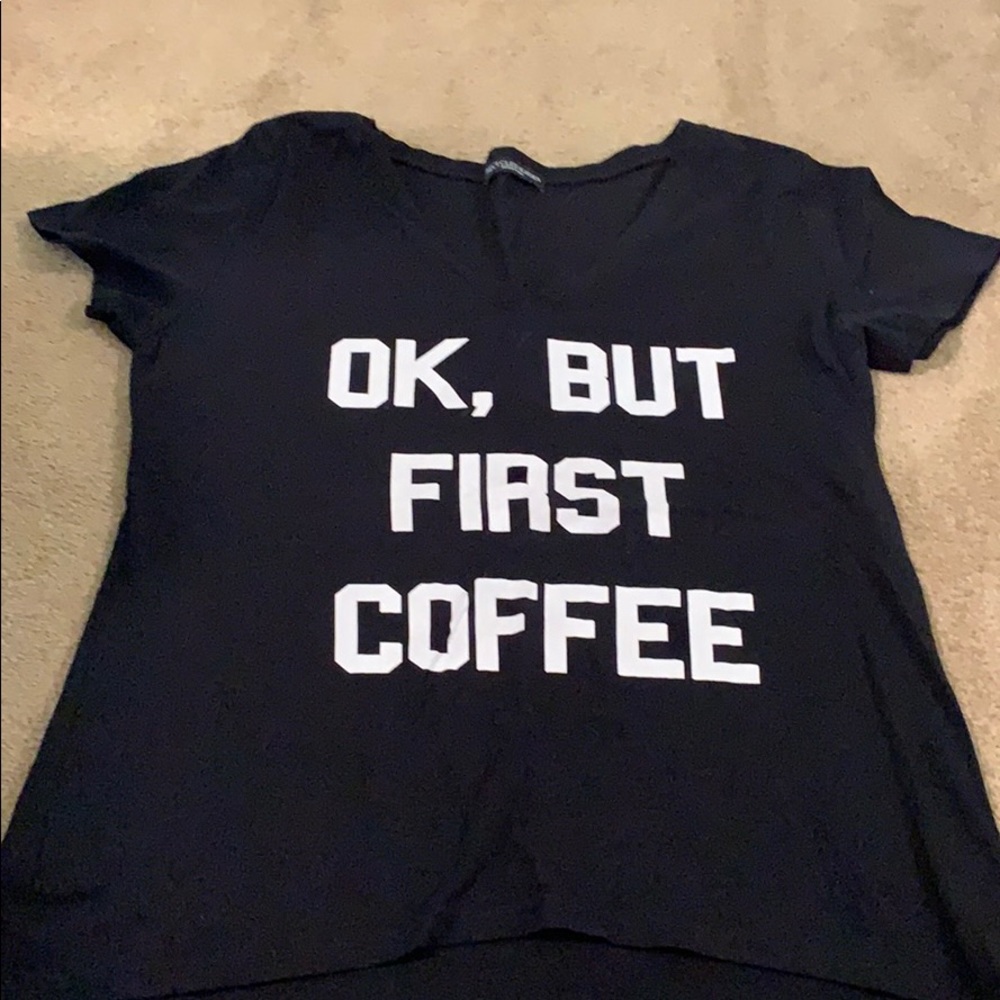 Black coffee V-neck